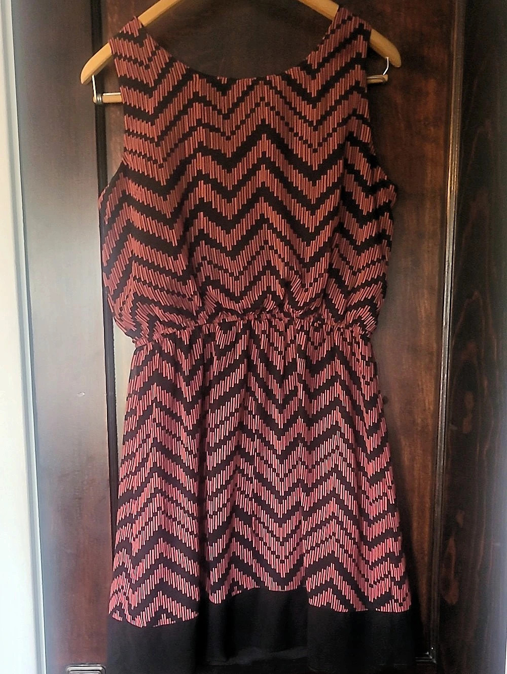Enfocus Studio Geometric Mini Dress in Black & Pink Size 10 Like New